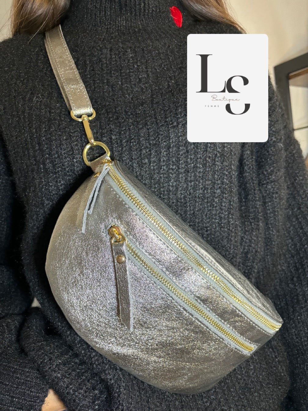 Sac banane argent