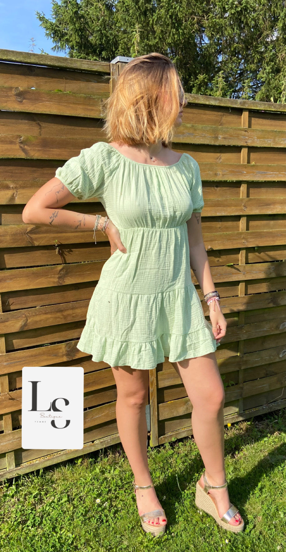 Robe Alyss vert d’eau