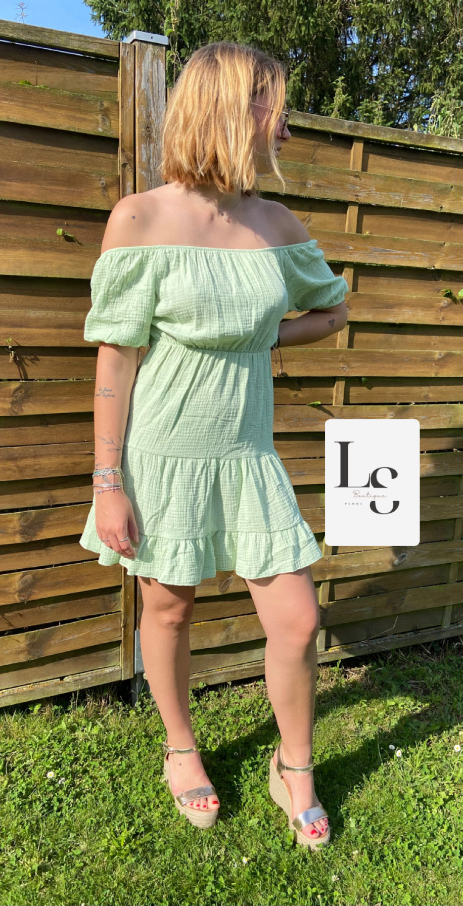 Robe Alyss vert d’eau