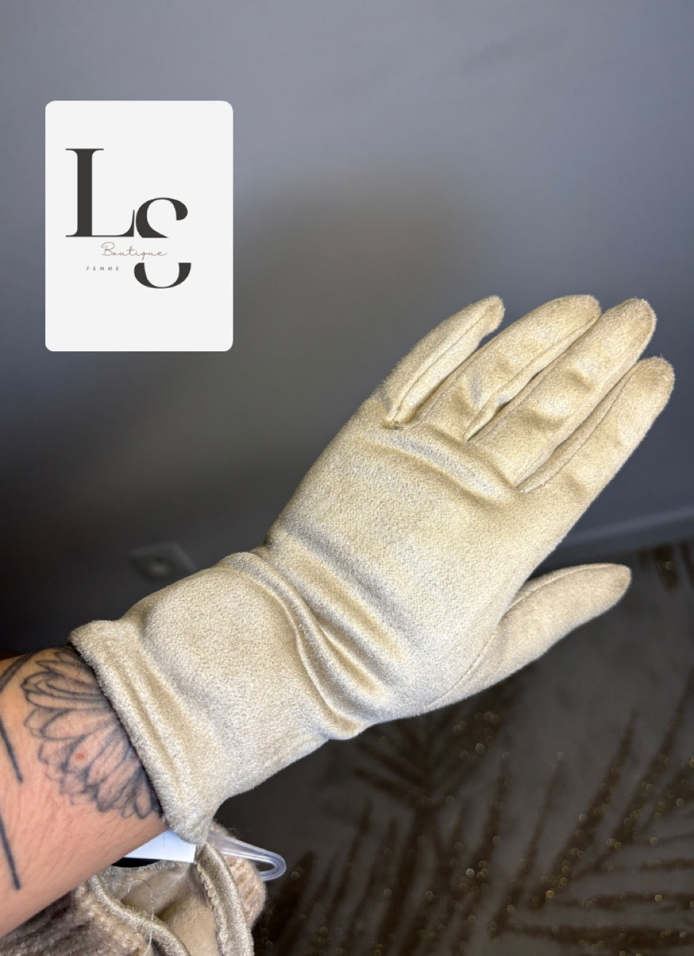 Gants tactiles et mitaines crème