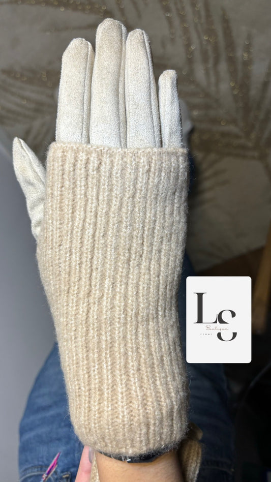 Gants tactiles et mitaines crème